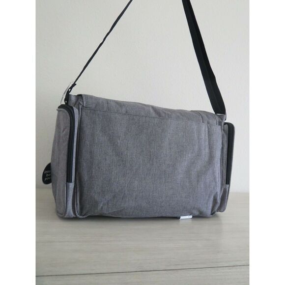 BB GEAR CROSS HATCH DUFFEL MESSENGER LARGE DIAPER BAG, GREY - Picture 7 of 9